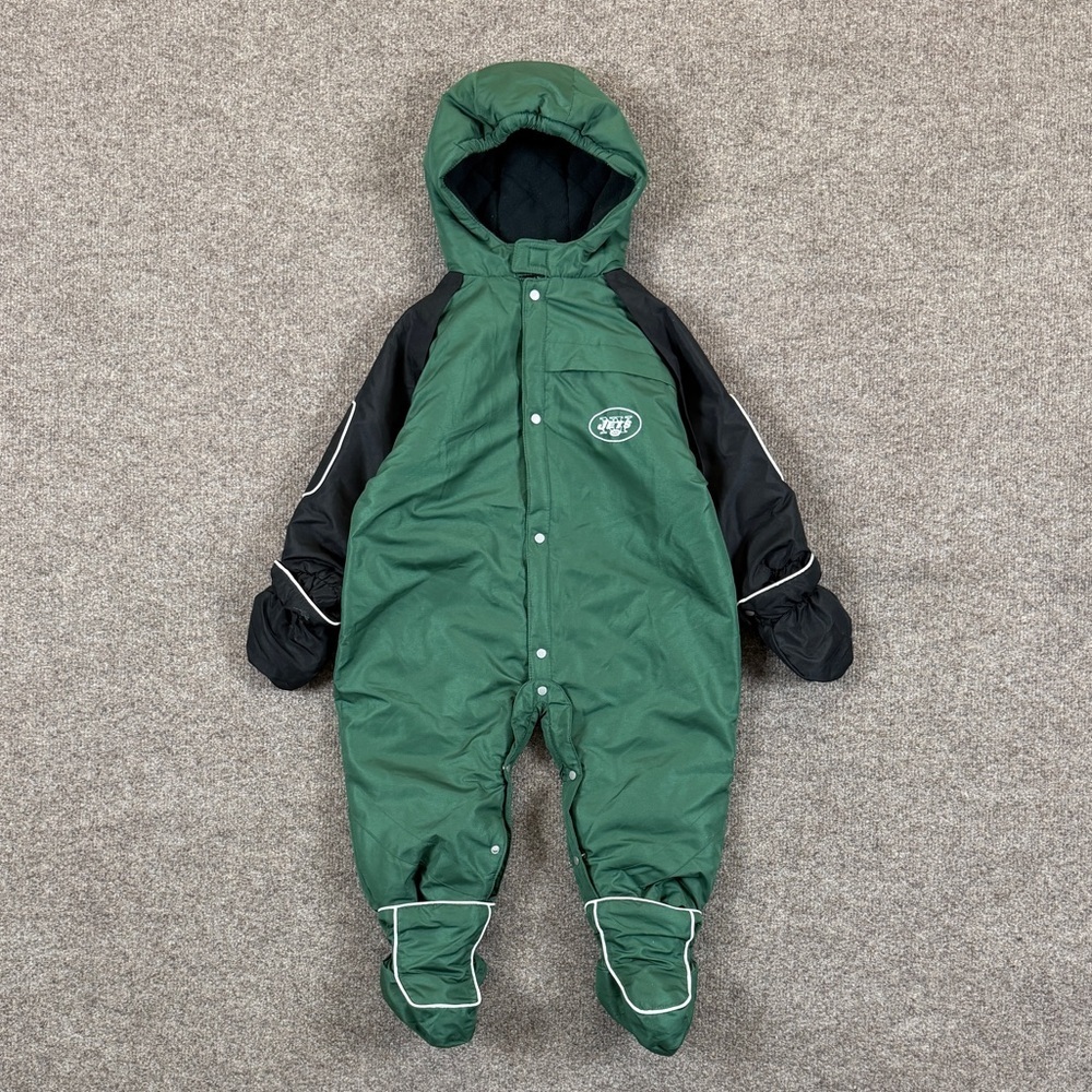 NFL Reebok‎ NY Jets Hooded Puffer Fleece Lined Snow Suit Toddler Kids 24 Months